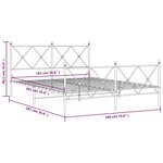 vidaXL Cadre de lit métal avec tête de lit/pied de lit blanc 160x200cm