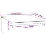 vidaXL Auvent manuel rétractable avec LED bordeaux 350x250 cm