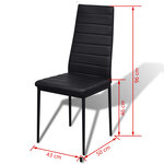 vidaXL Ensemble de table pour salle à manger cinq pièces noir