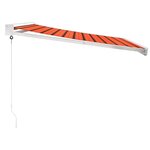 vidaXL Auvent rétractable orange et marron 3x2 5 m tissu et aluminium