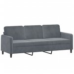 vidaXL Ensemble de canapés 3 Pièces gris foncé velours