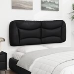 vidaXL Coussin de tête de lit noir 140 cm similicuir