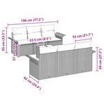 vidaXL Ensemble de Canapés de Jardin 7 pièces avec Coussins Beige Poly Rattan