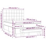 vidaXL Sommier à lattes de lit avec matelas Crème 140x190 cm Tissu