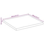 vidaXL Dessus de table bord vivant 80x80x3 8 cm bois de manguier brut