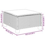 vidaXL Tabouret de jardin et coussin gris 63 5x56x32 cm résine tressée