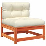 vidaXL Salon de jardin 4 Pièces avec coussins cire marron bois pin massif