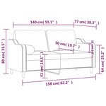 vidaXL Canapé 2 places avec oreillers décoratifs marron 140 cm tissu