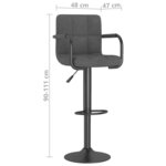 vidaXL Tabourets de bar lot de 2 gris foncé velours