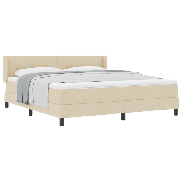 Lit Box Spring vidaXL avec Crème de Matelas 180x200 cm Tissu