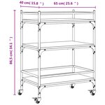 vidaXL Chariot de cuisine chêne sonoma 65x40x86 5 cm bois d'ingénierie
