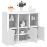 vidaXL Buffets avec lumières LED 3 Pièces blanc bois d'ingénierie
