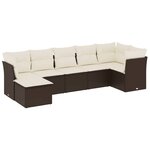 vidaXL Salon de jardin avec coussins 7 Pièces marron résine tressée