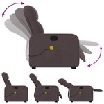 vidaXL Fauteuil inclinable de massage Marron foncé Tissu