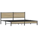 vidaXL Cadre de lit en métal sans matelas chêne sonoma 200x200 cm
