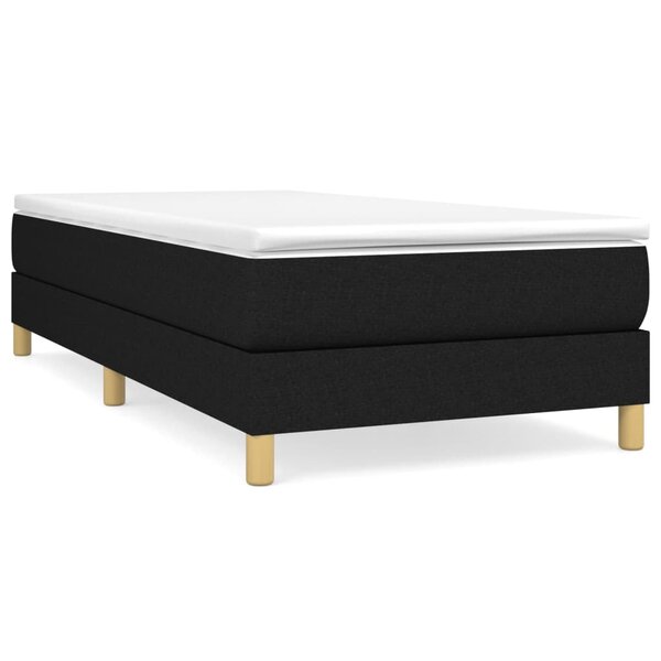 vidaXL Cadre de lit Noir 90x190 cm Tissu