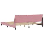 vidaXL Cadre de lit avec tête de lit Rose 200x200 cm Velours
