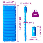 vidaXL Matelas de camping autogonflant avec oreiller 1 personne bleu
