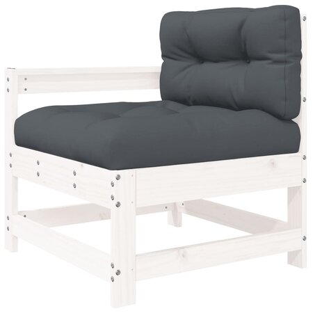 vidaXL Chaise de jardin avec coussins blanc bois de pin massif