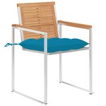 vidaXL Chaises de jardin lot de 4 avec coussins Bois de teck massif