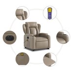 vidaXL Fauteuil inclinable de massage électrique cappuccino similicuir