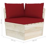 vidaXL Canapé palette à 3 places de jardin avec coussins Bois d'épicéa