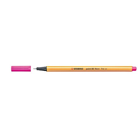 Stylo-Feutre POINT 88 Pointe Fine 0 4 mm Rose FLUO x 10 STABILO