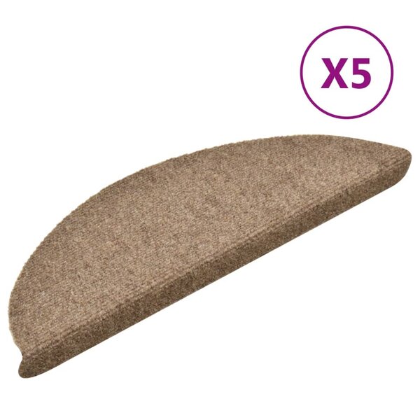 vidaXL Tapis autoadhésifs de marches 5 Pièces Crème 56x17x3 cm Aiguilleté