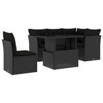 vidaXL Salon de jardin 6 Pièces avec coussins noir résine tressée