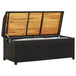 vidaXL Banc de rangement de jardin 120 cm Résine tressée Noir
