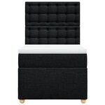 vidaXL Sommier à lattes de lit et matelas Noir 80x200 cm Tissu