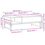 vidaXL Table basse sonoma gris 100x50x35 cm bois d'ingénierie et métal