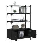 vidaXL Bibliothèque à 3 niveaux noir 70x30x109 5 cm bois d'ingénierie
