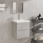 vidaXL Armoire de bain avec miroir gris béton bois d'ingénierie