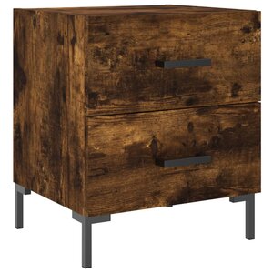 vidaXL Table de chevet chêne fumé 40x35x47 5 cm bois d’ingénierie