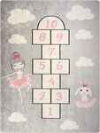Tapis enfant Marelle 120 x 160 cm - Gris