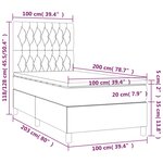 vidaXL Sommier à lattes de lit avec matelas Noir 100x200 cm Velours