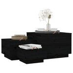 vidaXL Boîtes de rangement et couvercles 3 Pièces Noir Bois massif de pin