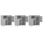 vidaXL Buffets 3 Pièces gris béton bois d'ingénierie