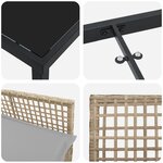 vidaXL Ensemble de Salle à Manger de Jardin 7 Pièces avec Coussins Beiges en Rattan Synthétique