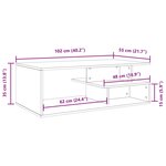 vidaXL Table basse gris béton 102x55x35 cm bois d'ingénierie