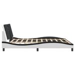 vidaXL Cadre de lit avec lumières LED blanc noir 180x200 cm similicuir
