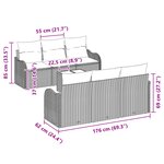 Ensemble de Canapé de Jardin 7 Pièces avec Coussins Gris Clair Poly Rattan