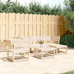 vidaXL Salon de jardin 5 Pièces bois massif de pin
