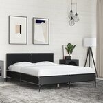 vidaXL Cadre de lit noir 120x200 cm bois d'ingénierie et métal