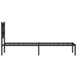 vidaXL Cadre de lit en métal sans matelas chêne fumé 90x200 cm