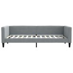 vidaXL Lit de jour avec gigogne et tiroirs gris clair 100x200 cm tissu