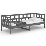 vidaXL Lit de jour gris bois de pin massif 80x200 cm