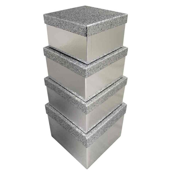Set de boîtes cadeaux 'pailleté argent'  4 pièces clairefontaine