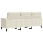 vidaXL Canapé à 3 places Crème 180 cm Velours